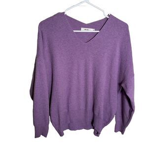 Niko and ... Sweater Women's 3 Purple Pullover V-Neck Knit Large Casual